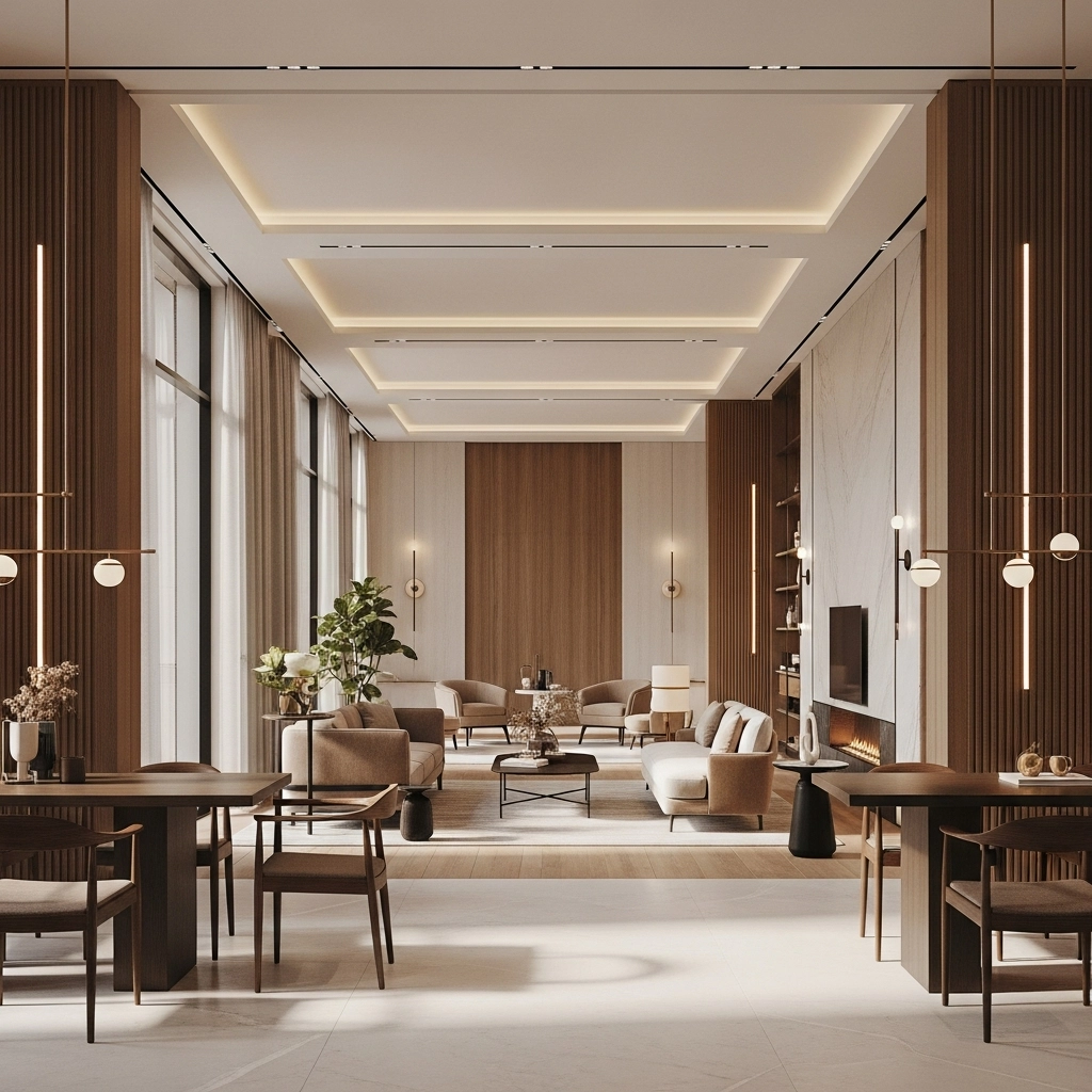 Modern salon ve iç mekan tasarımı